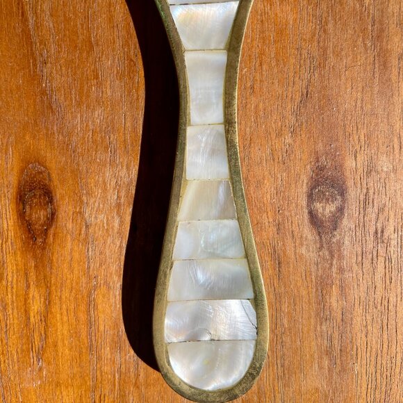 VTG Brass Letter Opener - Mother of Pearl - Picture 2 of 3